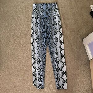 Blue snakeskin leggings
